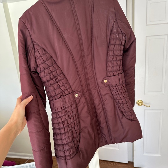 Small Celebrity Pink Puffer Coat in Plumberry - Picture 3 of 7